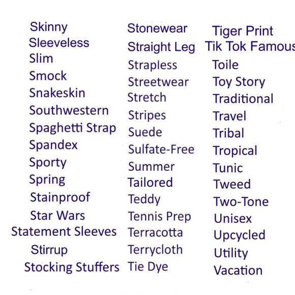 STYLE TAG LIST Updated 9-30-24 - Print the Photos - Description Listing Help - Picture 7 of 10
